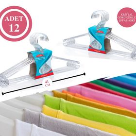 Flora F075 12'li Kristal Görünümlü Büyük Boy Şeffaf Askı