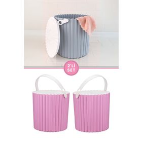 Flora F365 2'li Un ve Yuvarlak Pembe Bakliyat Saklama Kovası