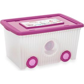 Flora F384 Trendy Pembe 40 lt Tekerlekli Oyuncak Kutusu