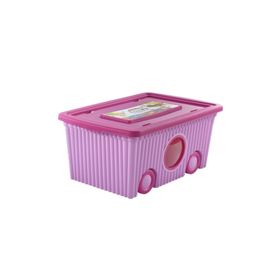 Flora F384 Trendy Pembe 40 lt Tekerlekli Oyuncak Kutusu