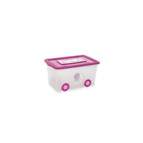 Flora F384 Trendy Pembe 40 lt Tekerlekli Oyuncak Kutusu