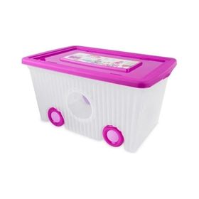 Flora F384 Trendy Pembe 40 lt Tekerlekli Oyuncak Kutusu