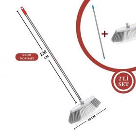 Flora FT508 130 cm Krom Mop Sapı ve F137 Kibar Oto Fırçası
