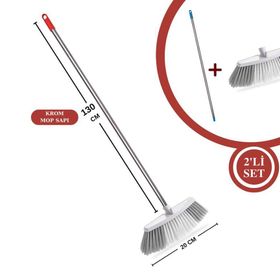 Flora FT508 130 cm Krom Mop Sapı ve F137 Kibar Oto Fırçası