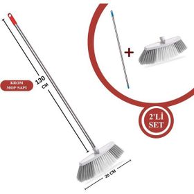 Flora FT508 130 cm Krom Mop Sapı ve F137 Kibar Oto Fırçası