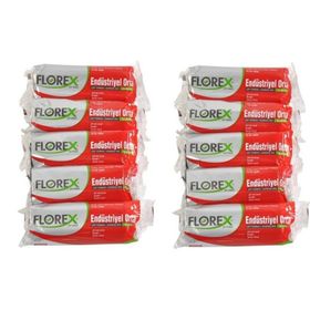Florex 10 Rulo Çöp Torbası Endüstriyel Orta Boy Siyah