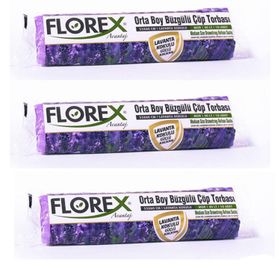Florex 55 x 60 cm Büzgülü Lavanta Kokulu Orta Boy Çöp Torbası Mor 1 paket