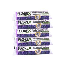 Florex 55 x 60 cm Büzgülü Lavanta Kokulu Orta Boy Çöp Torbası Mor 1 paket