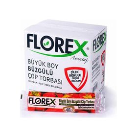 Florex 55x60 cm Büzgülü Çilek Kokulu Orta Boy Çöp Poşeti