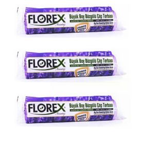 Florex 65 x 70 cm Büzgülü Lavanta Kokulu Çöp Poşeti (5 adet)