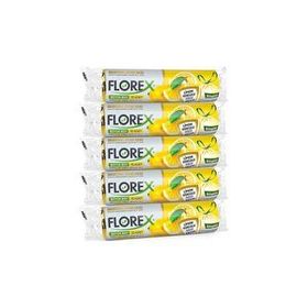 Florex Büzgülü Büyük Boy Çöp Torbası Limon Kokulu 65X70 Cm 1 Paket (3 adet)