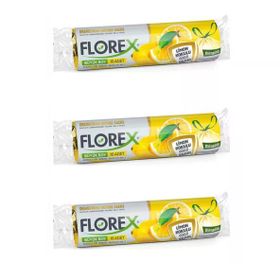 Florex Büzgülü Büyük Boy Çöp Torbası Limon Kokulu 65X70 Cm 1 Paket (3 adet)