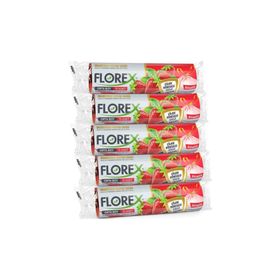 Florex Büzgülü Çilek Kokulu Orta Boy 55x60 cm 15 Adet Çöp Poşeti 1 Paket (25 adet)