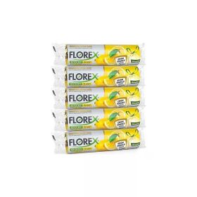 Florex Çöp Torbası Orta Boy 55 Cm X 60 Cm Sarı Limon Kokulu Büzgülü 10'Lu 1 Paket