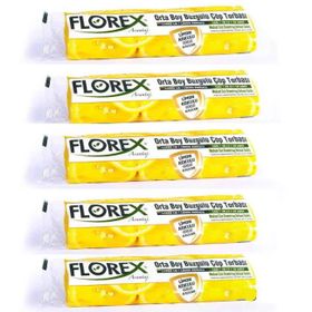 Florex Çöp Torbası Orta Boy 55 Cm X 60 Cm Sarı Limon Kokulu Büzgülü 10'Lu 1 Paket
