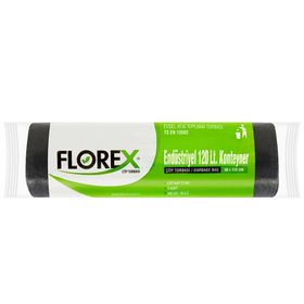 Florex Endüstriyel Konteyner Boy Çöp Torbası 120 lt Siyah 90 x 125 cm 1 paket (5 adet)