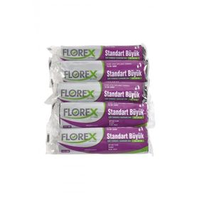 Florex Standart Büyük Boy 65x80 cm Mavi Çöp Poşeti 1 paket (5 adet)