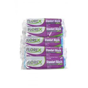 Florex Standart Büyük Boy 65x80 cm Mavi Çöp Poşeti 1 paket (5 adet)
