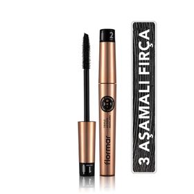 Flormar 001 Triple Action 3 Etki 1 Arada Ayarlanabilir Fırçalı Siyah Maskara