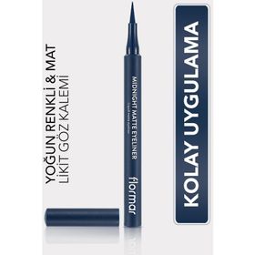 Flormar 003 Dark Blue Midnight Matte Keçe Uçlu Mat Likit Göz Kalemi