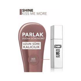 Flormar 005 Bare Beauty Shine Kiss Me More Uzun Sure Kalici Parlak Bitisli Likit Ruj