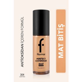 Flormar 304 Nude Ivory Mat Bitişli E Vitamini İçeren Fondöten