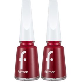 Flormar 406 Dark Red 2'li Nail Enamel Uzun Süre Kalıcı Besleyici Oje