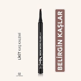 Flormar Brow Micro 02 Light Brown Filler Tarak Uçlu Doğal Bitişli Kaş Kalemi