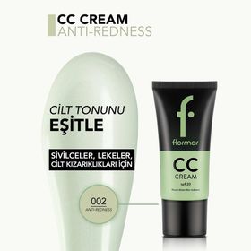 Flormar Kırmızı İz ve Kızarıklık Gizleyici CC02 Anti Redness 35 ml CC Krem