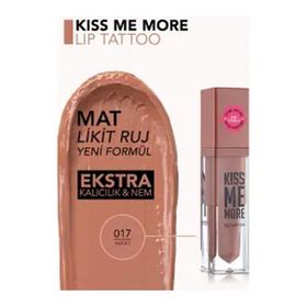 Flormar Kiss Me More Lip Tattoo 017 Nudist Likit Mat Ruj