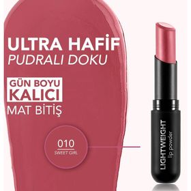 Flormar Lightweight Lip Powder Yüksek Pigmentli ve Mat Bitişli Ultra Hafif 3 gr 010 Sweet Girl Ruj