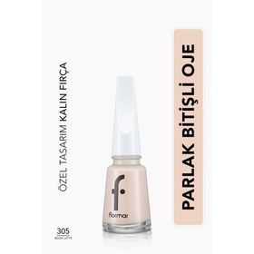 Flormar Nail Enamel 305 Beige Latte Klasik Parlak Bitişli Yüksek Pigmentli Oje