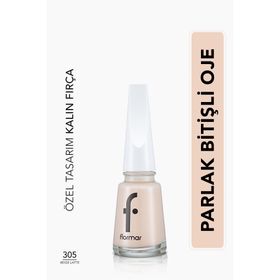 Flormar Nail Enamel 305 Beige Latte Klasik Parlak Bitişli Yüksek Pigmentli Oje
