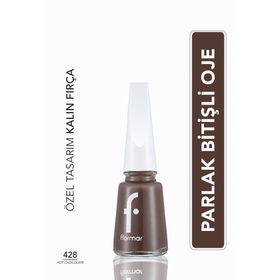 Flormar Nail Enamel 428 Hot Chocolate Klasik Parlak Bitişli Yüksek Pigmentli Oje