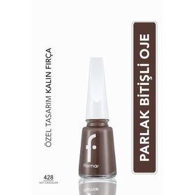 Flormar Nail Enamel 428 Hot Chocolate Klasik Parlak Bitişli Yüksek Pigmentli Oje
