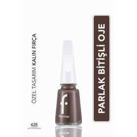 Flormar Nail Enamel 428 Hot Chocolate Klasik Parlak Bitişli Yüksek Pigmentli Oje