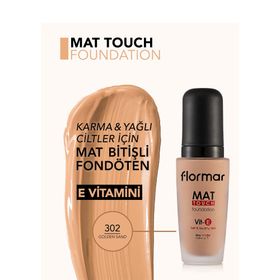 Flormar No:M302 Golden Sand 30 ml Mat Görünüm Veren Yağsız Fondöten