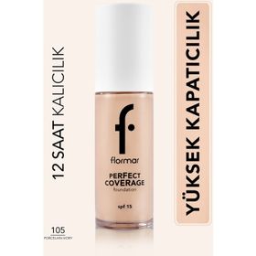 Flormar Perfect Coverage 105 Porcelain Ivory Yoğun Kapatıcı Su Bazlı Fondöten