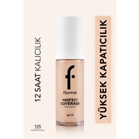 Flormar Perfect Coverage 105 Porcelain Ivory Yoğun Kapatıcı Su Bazlı Fondöten