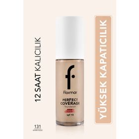 Flormar Perfect Coverage 131 Warm Nude Yoğun Kapatıcı Su Bazlı Fondöten