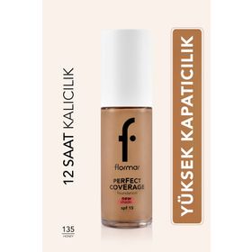 Flormar Perfect Coverage 135 Hazel Yoğun Kapatıcı Su Bazlı Fondöten