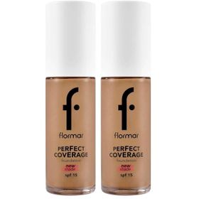 Flormar Perfect Coverage 135 Hazel Yüksek Pigmentli & Yarı Parlak Bitişli SPF15 2 Paket Fondöten