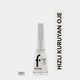 Flormar Quick Dry 001 Snow White Hızlı Kuruyan Yoğun Pigmentli Oje