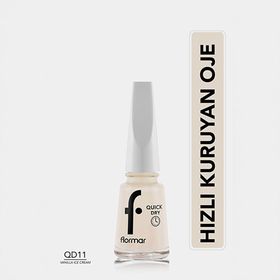 Flormar Quick Dry 011 Vanilla Ice Cream Hızlı Kuruyan Yoğun Pigmentli Oje