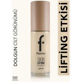 Flormar Skin Lifting Yaşlanma Karşıtı Bakım Yapan Kremsi Dokulu SPF 30 30 ml 020 Pure Beige Fondöten