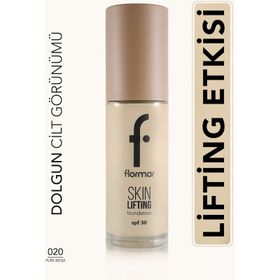 Flormar Skin Lifting Yaşlanma Karşıtı Bakım Yapan Kremsi Dokulu SPF 30 30 ml 020 Pure Beige Fondöten