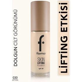 Flormar Skin Lifting Yaşlanma Karşıtı Bakım Yapan Kremsi Dokulu SPF 30 30 ml 030 Soft Ivory Fondöten