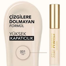 Flormar Stay Perfect Yüksek Pigmentli &amp; Yarı Mat Bitişli 12.5 ml 001 Fair Likit Kapatıcı