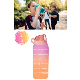Flosoft 1 lt Turuncu Çift Renk Okul ve Sporcu Matarası