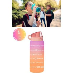 Flosoft 1 lt Turuncu Çift Renk Okul ve Sporcu Matarası
